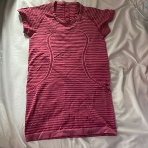 lululemon swiftly , red , stripes , no stains , no rips/ tears